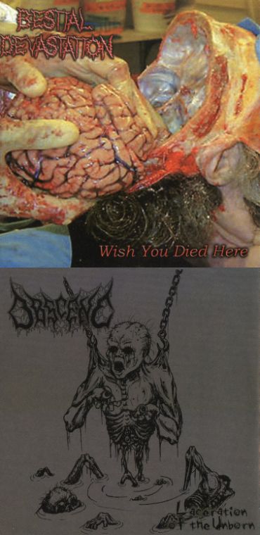 BESTIAL DEVASTATION - Wish You Died Here / Laceration of the Unborn cover 