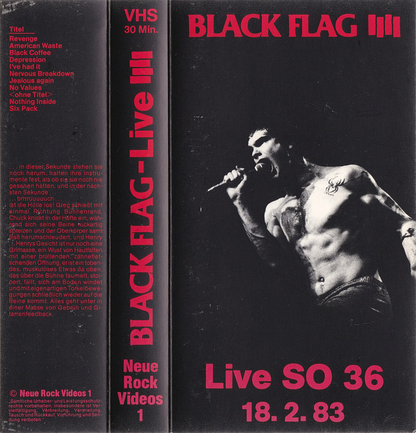 BLACK FLAG - Live SO 36 18. 2. 83 cover 