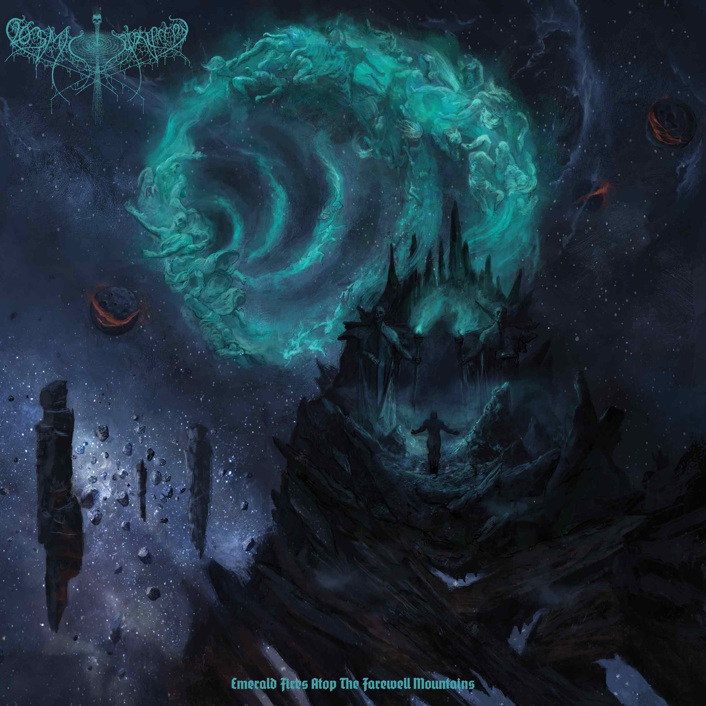 COSMIC PUTREFACTION - Emerald Fires Atop the Farewell Mountains cover 