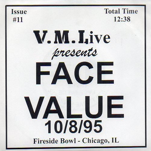 FACE VALUE - 10/8/95 (Fireside Bowl - Chicago, IL) cover 