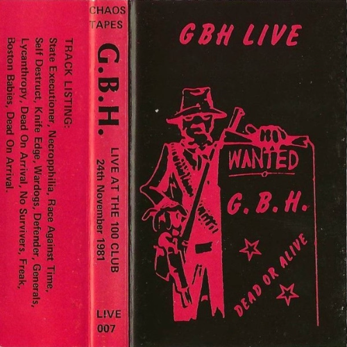 G.B.H. - GBH Live At The 100 Club 24th November 1981 cover 