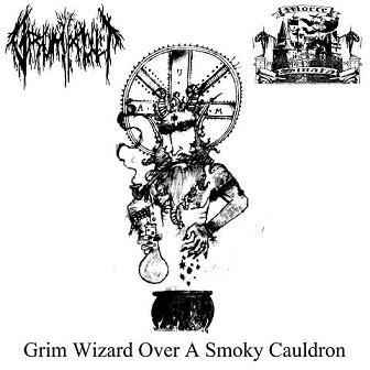 GROMKULT - Grim Wizard over a Smoky Cauldron cover 