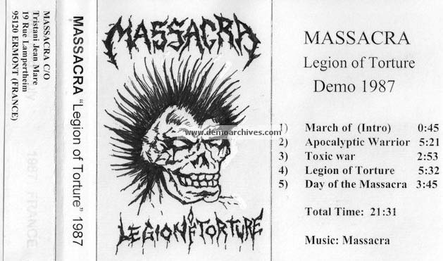 MASSACRA - Legion of Torture cover 